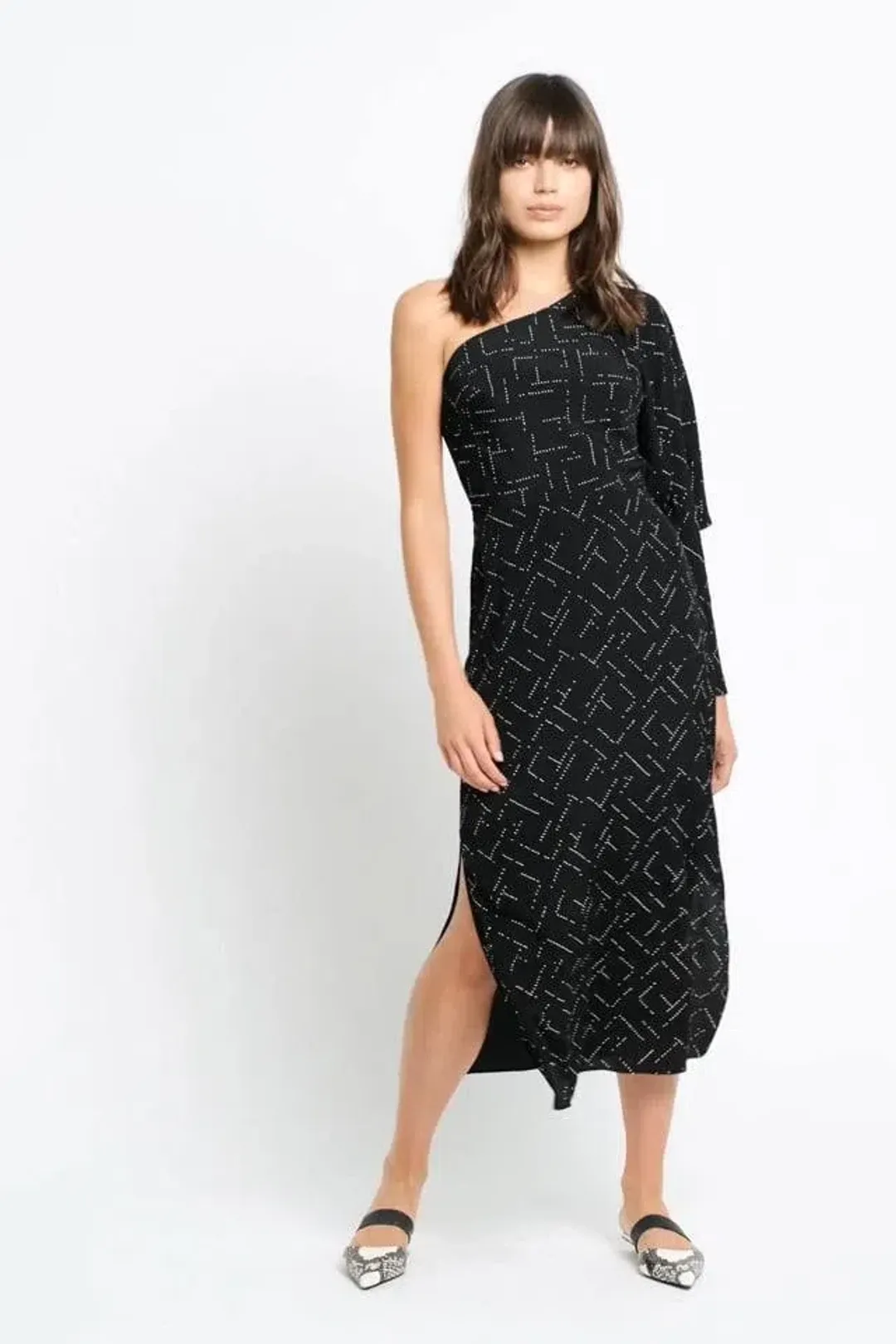 Sass & Bide Space Oddity One Shoulder Dress Black Size 8 for rent on The Volte - main image