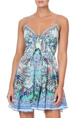 Camilla Wings Of Luxor Short Dress With Tie Front Print Size 8 for rent on The Volte - image 1