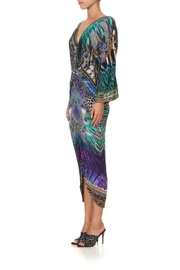 Camilla Animal Army Long Split Front Twist Dress Print XXXL for rent on The Volte - image 3
