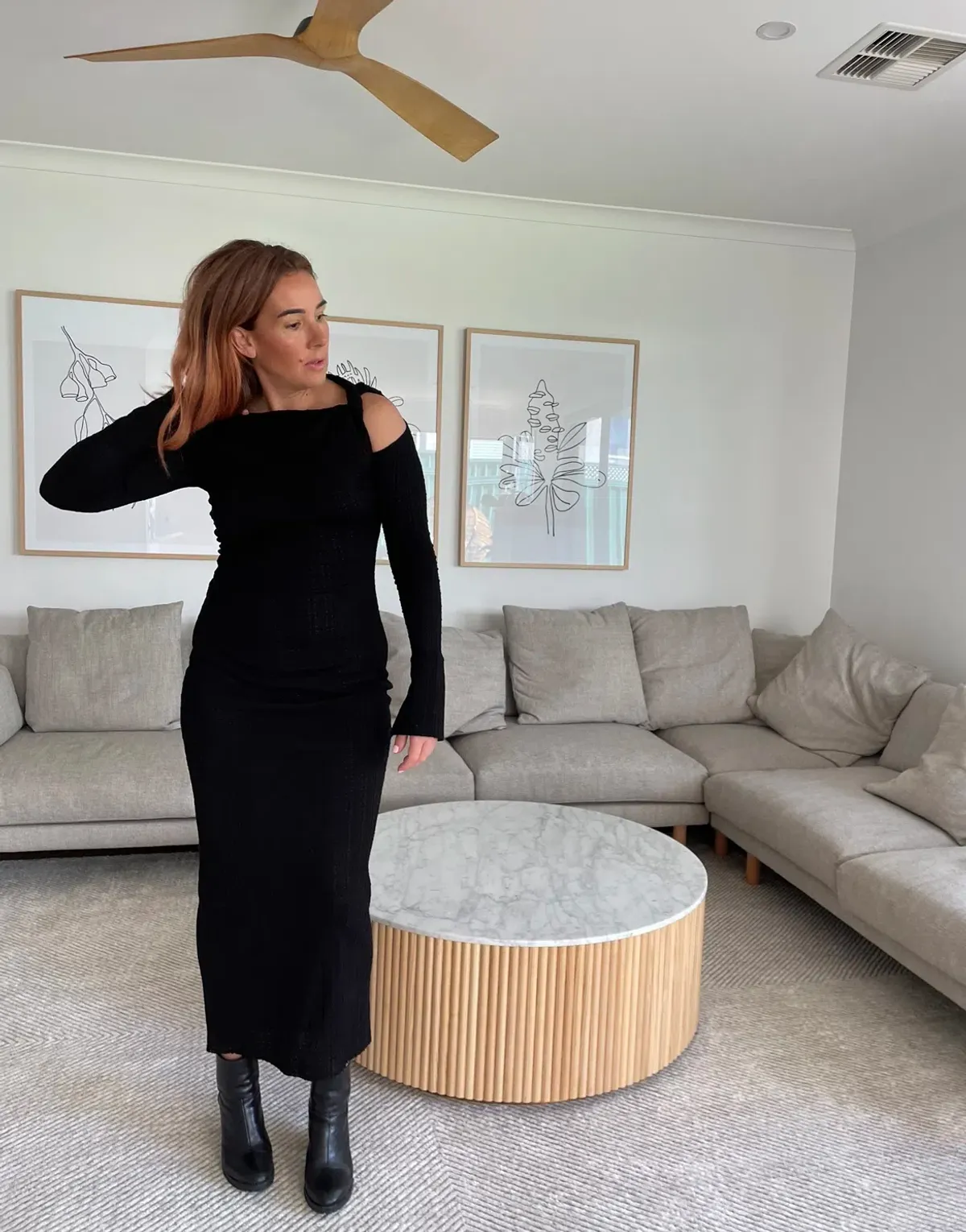 Camilla and Marc Ellsworth Twist Dress Black Size 10 for rent on The Volte - main image