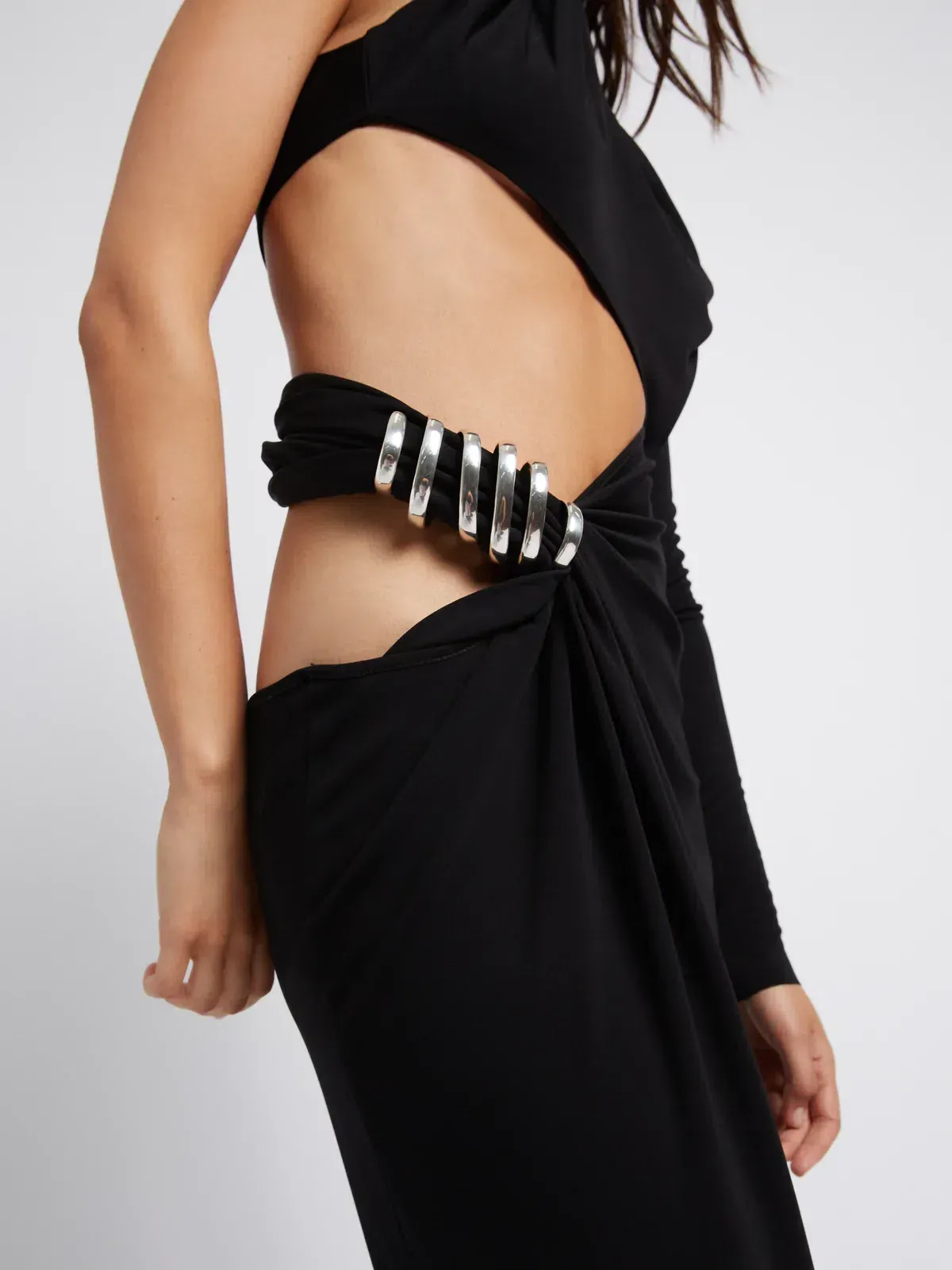 Christopher Esber Coiled Twisted Torso Dress Black Size AU 8 - Image 2