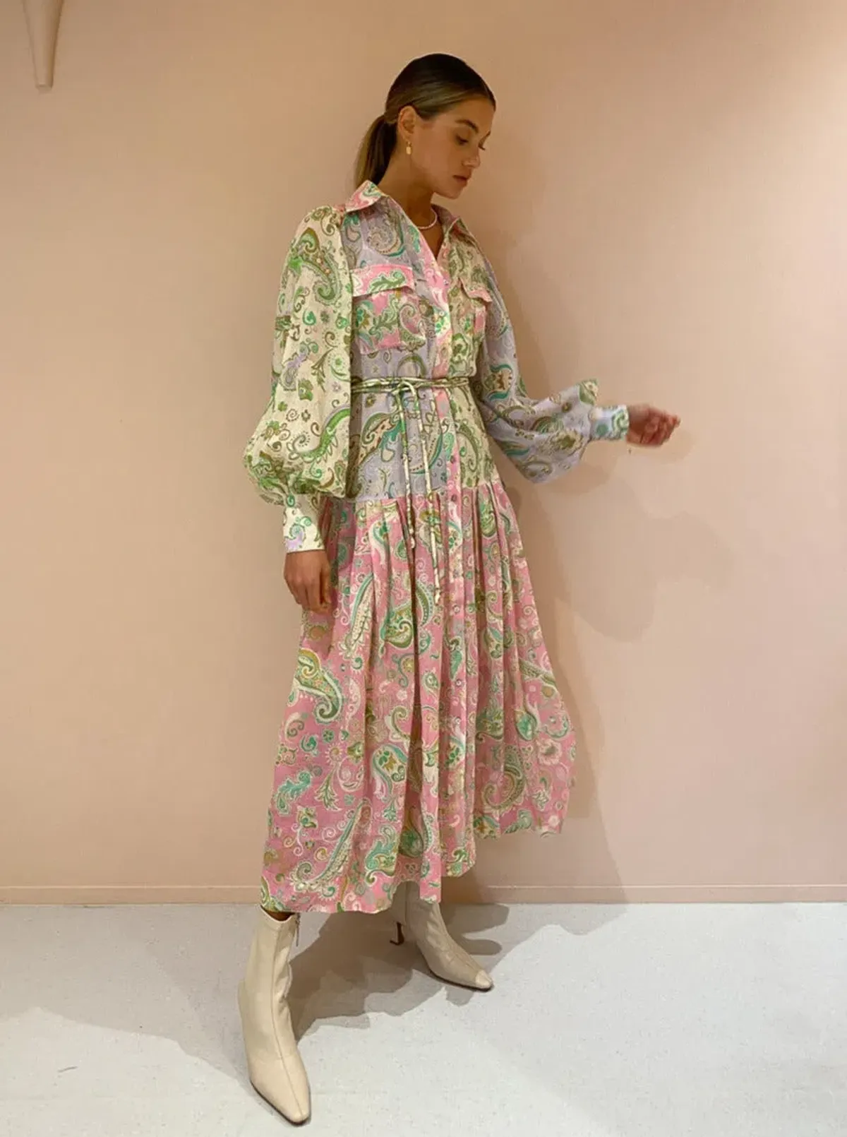 Alemais - Marta Patchwork Shirt Dress Print - Size 12 - Image 3