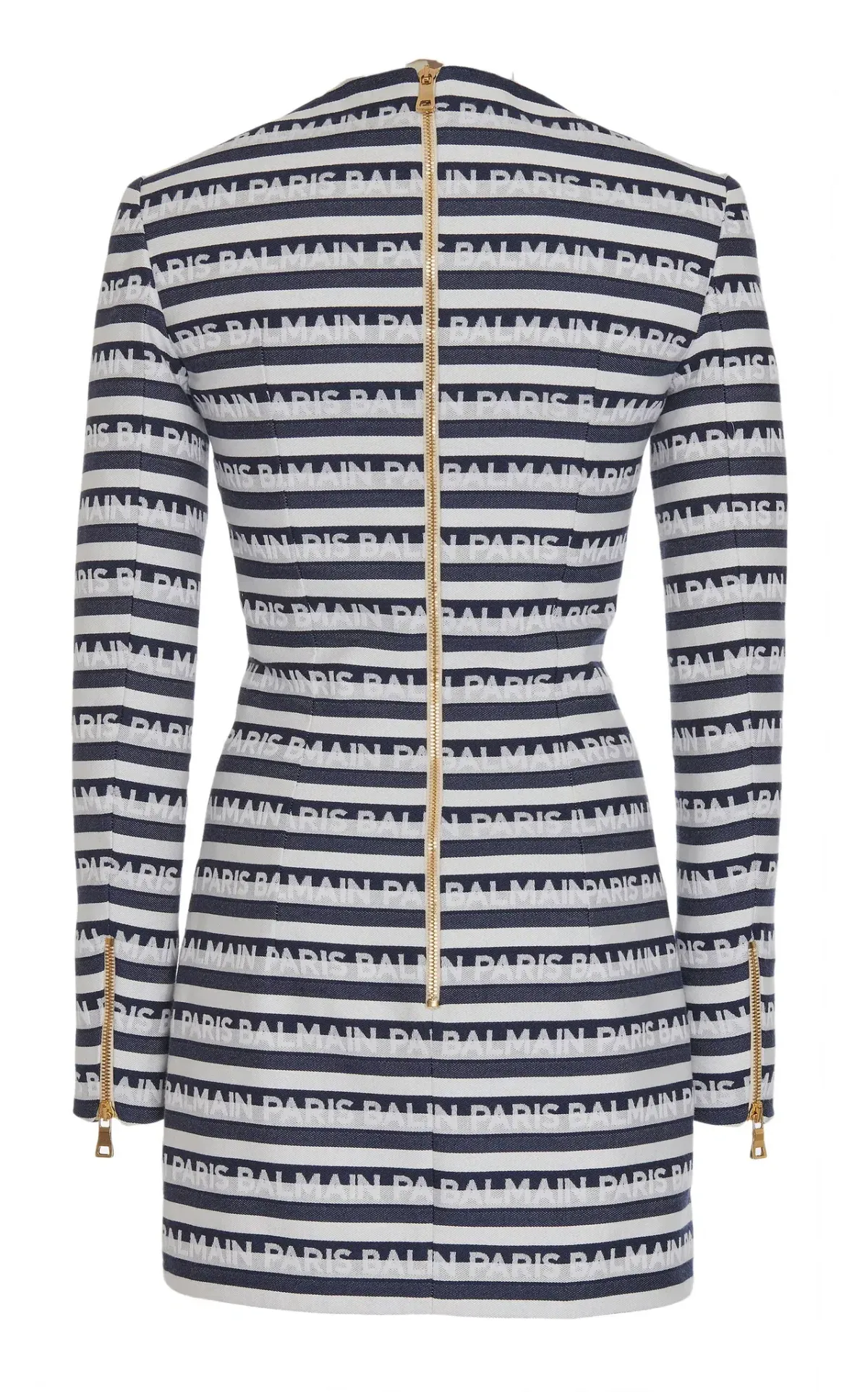 Balmain Mini Striped Jacquard Logo Dress Print Size 38 / AU 8 - Image 4