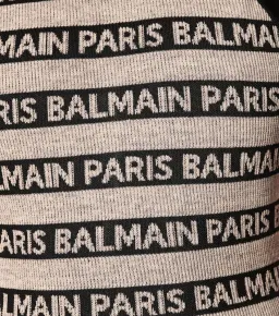 Balmain Logo Intarsia Knitted Mini Dress in Black/White Size 8 for rent on The Volte - image 4