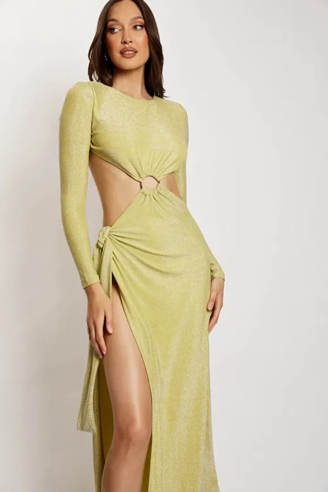 Meshki Christina Gown Shimmer Green Size S/Au 8 for rent on The Volte - main image