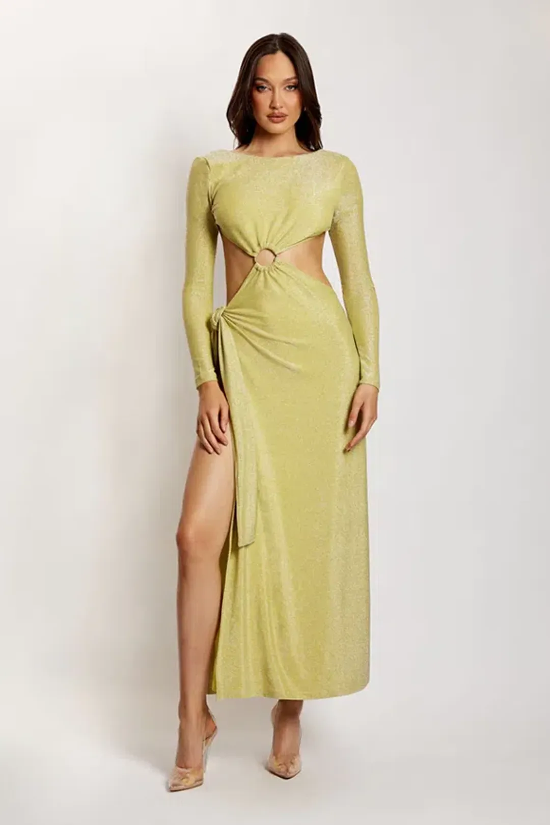 Meshki Christina Gown Shimmer Green Size S/Au 8 for rent on The Volte - main image