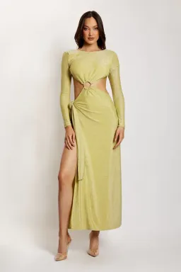 Meshki Christina Gown Shimmer Green Size S/Au 8 for rent on The Volte - image 1