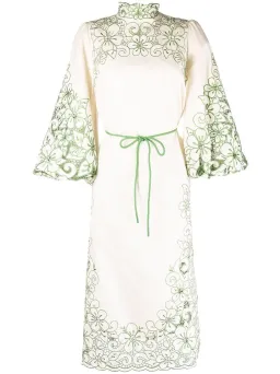 Zimmermann Teddy Floral Midi Dress Cream/Green Size 2 for rent on The Volte - image 4