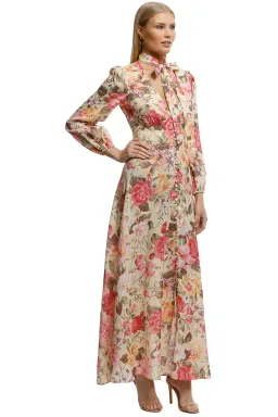 Zimmermann The Honour Plunge Long Dress Print Size 8 for rent on The Volte - image 1