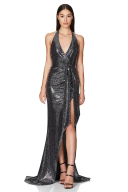 Nookie Bellagio Metallic Gown Black Size S for rent on The Volte - image 1