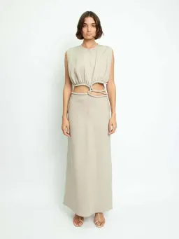 Christopher Esber Crystal Interweave Dress Beige Size 4 for rent on The Volte - image 1