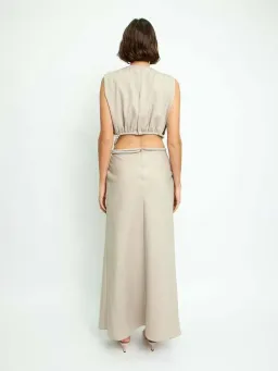 Christopher Esber Crystal Interweave Dress Beige Size 4 for rent on The Volte - image 2