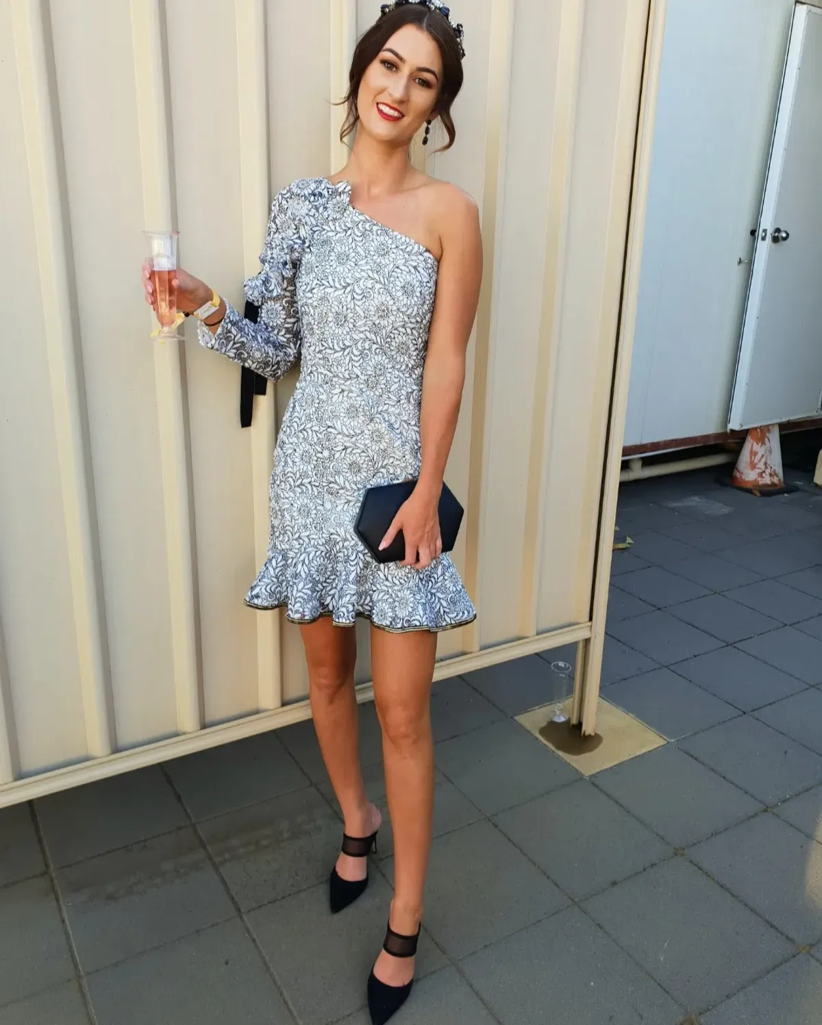 Rebecca Vallance Sophia One Shoulder Dress Print Size 8 - Image 1