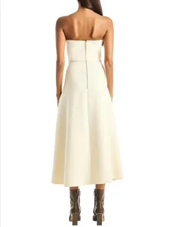 Dion Lee Pierced Crepe Concave Midi Dress Yellow Size 4 for rent on The Volte - image 2