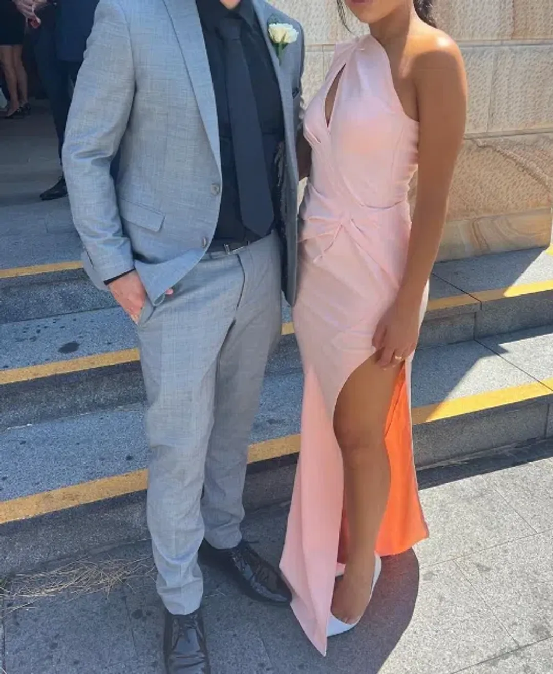 Toni Maticevski Boundless Cutout One Shoulder Crepe Dress Pink Size 8 for rent on The Volte - main image