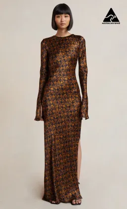 Bec & Bridge Checkmate Long Sleeve Maxi Dress Print Size 8 for rent on The Volte - image 4