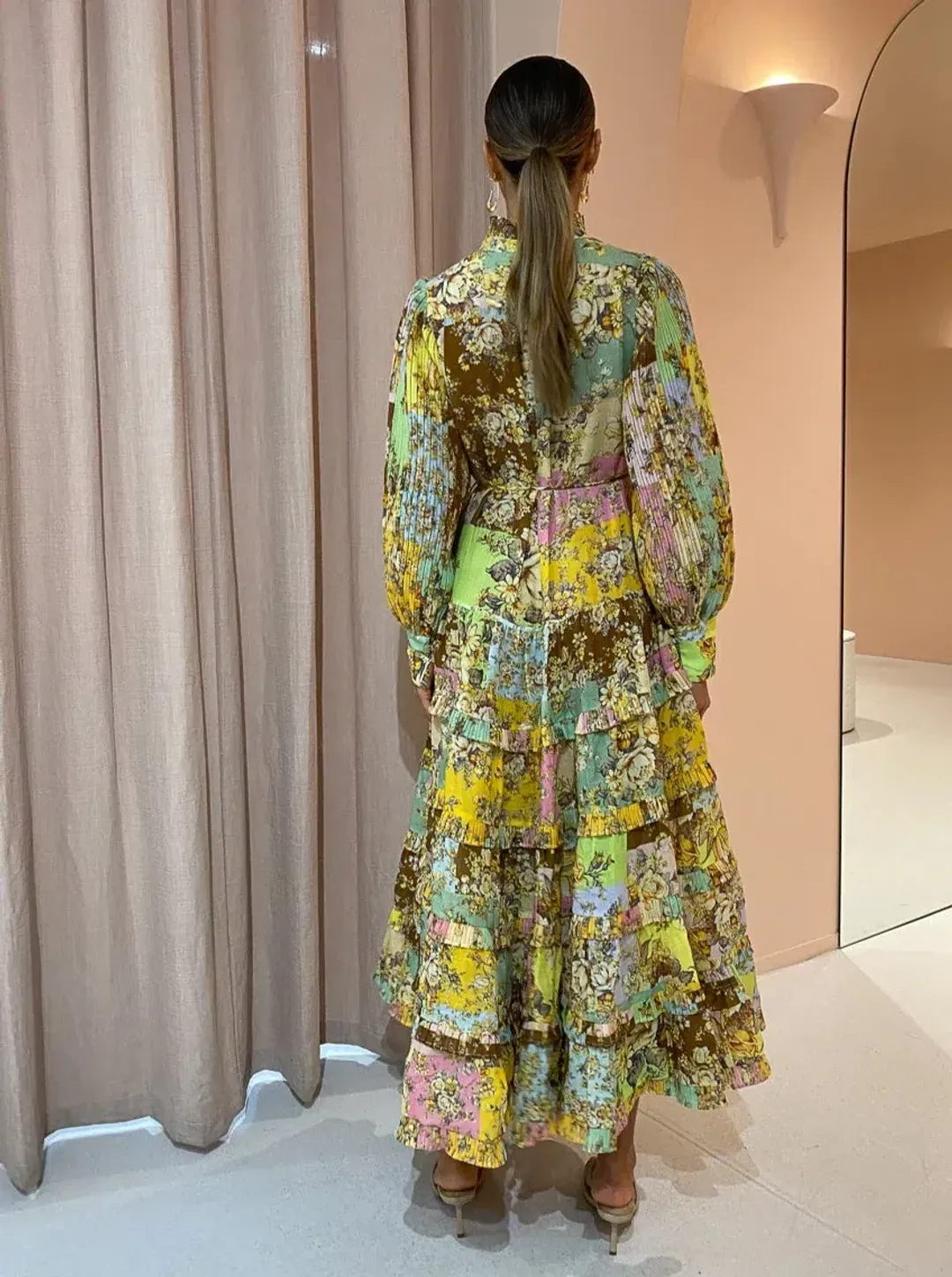 Alemais Matilde Pleated Shirtdress Print Size 6 for rent on The Volte - main image