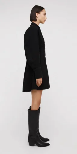 Scanlan Theodore Denim Cocoon Sleeve Mini Dress Black Size 6 for rent on The Volte - image 2