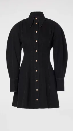 Scanlan Theodore Denim Cocoon Sleeve Mini Dress Black Size 6 for rent on The Volte - image 5