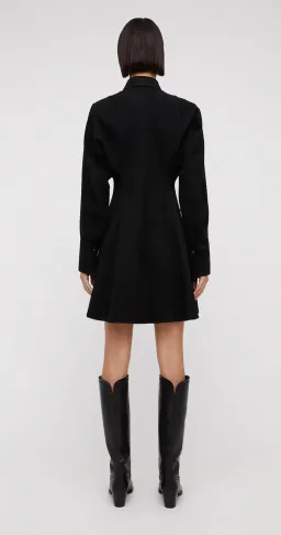 Scanlan Theodore Denim Cocoon Sleeve Mini Dress Black Size 6 for rent on The Volte - image 3