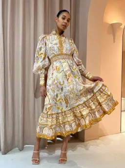 Alemais Solitaire Midi Dress Watercolour Print Size 12 for rent on The Volte - image 3