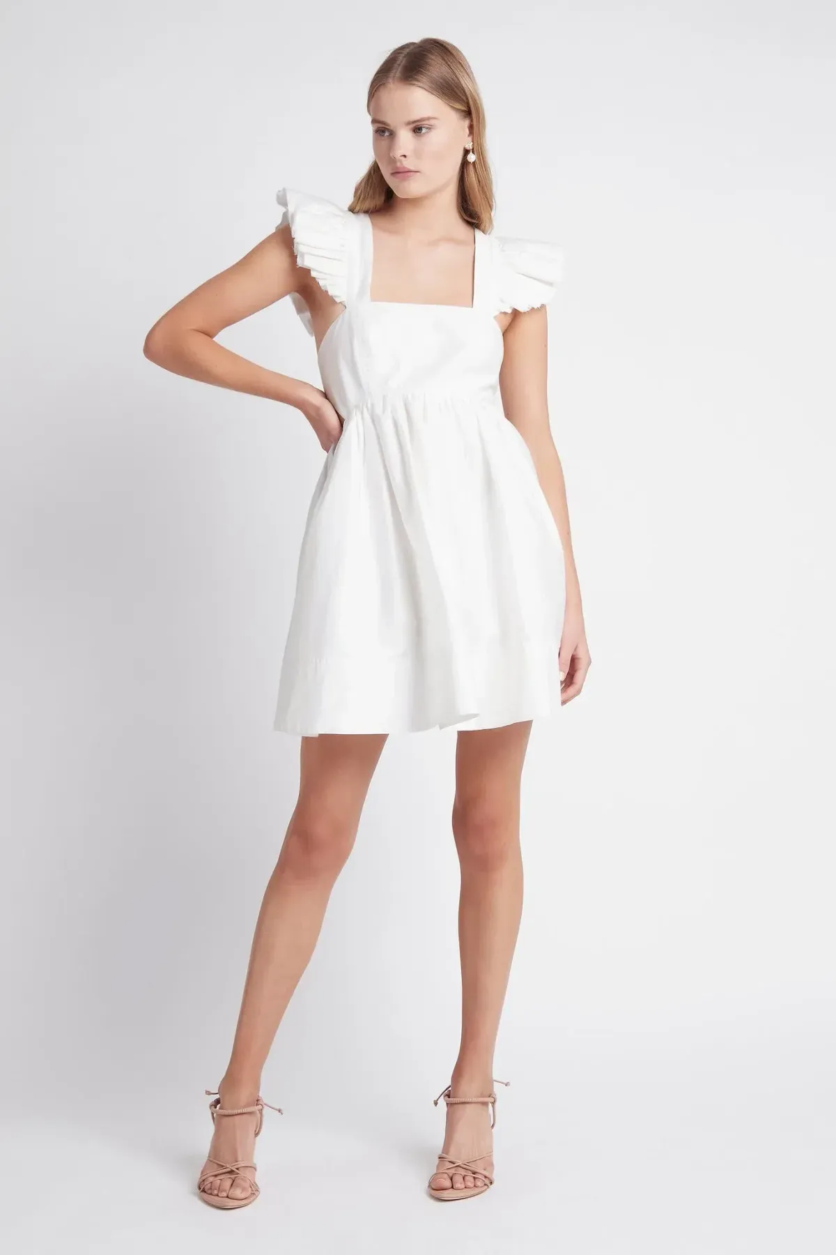 Aje Midsummer Mini Dress Ivory Size 14 for rent on The Volte - main image