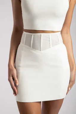 Meshki Nyla Corset Mini Skirt White Size L for rent on The Volte - image 1
