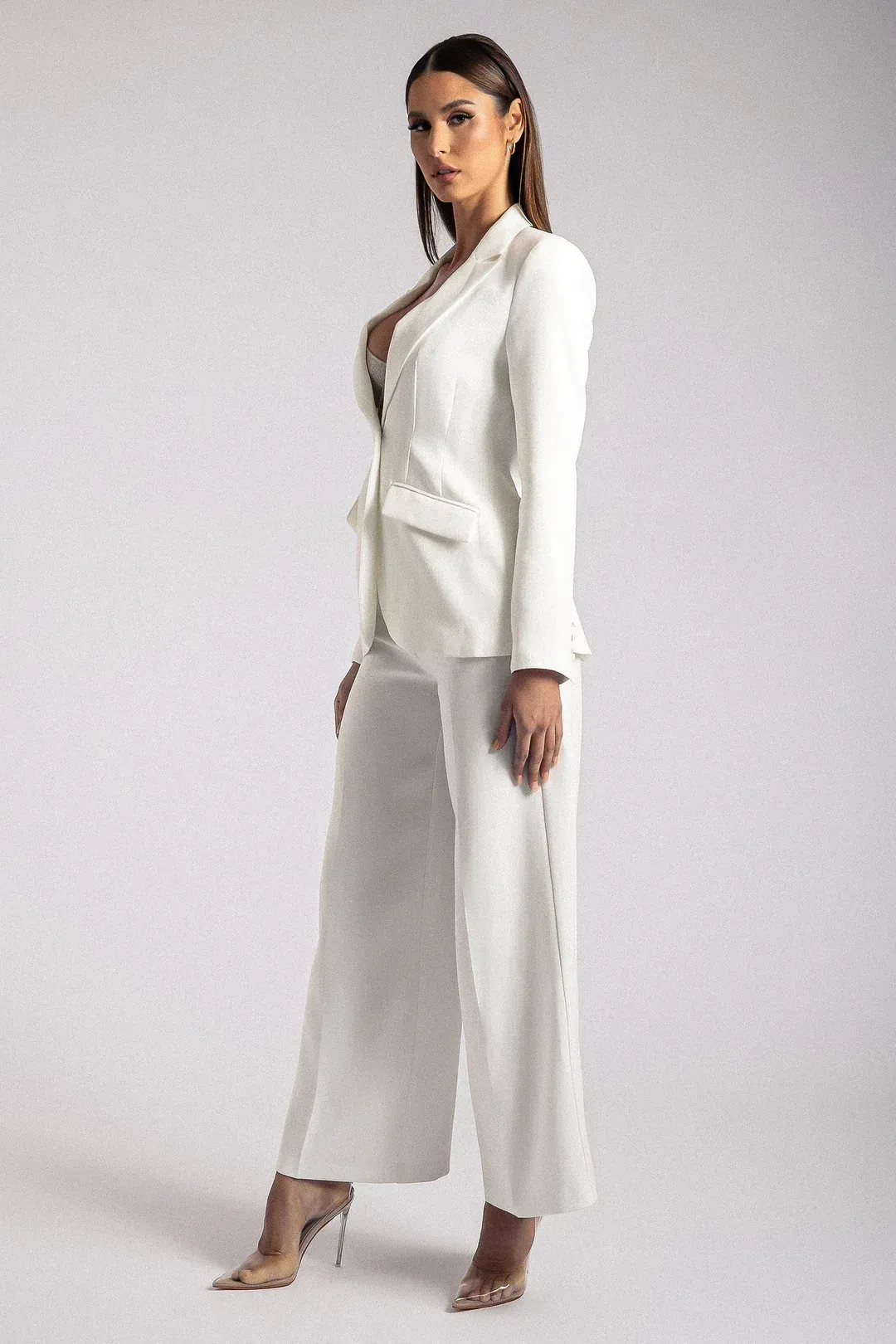 Meshki Helda Fitted Blazer White Size L for rent on The Volte - main image