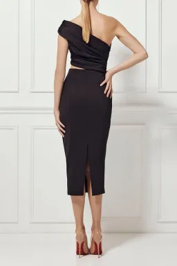 Misha Beradonna One Shoulder Dress Black Size 12 for rent on The Volte - image 2