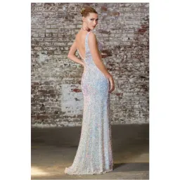 Mia Bella The Santa Fe Gown Silver sequin Size 10 for rent on The Volte - image 2