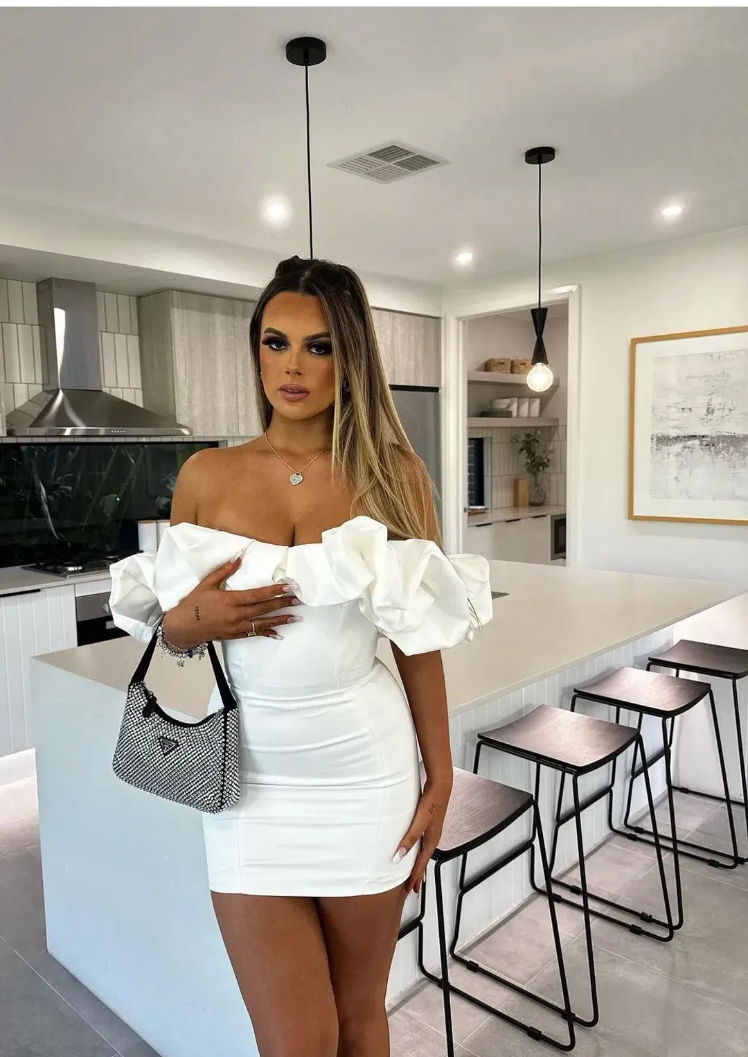 Prada Satin Mini Bag with Crystals for rent on The Volte - main image