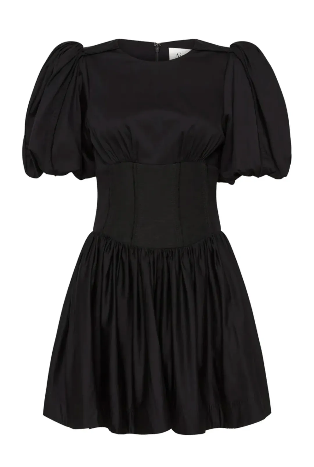 Aje Gianna Puff Sleeve Mini Dress Black Size 12 for rent on The Volte - main image