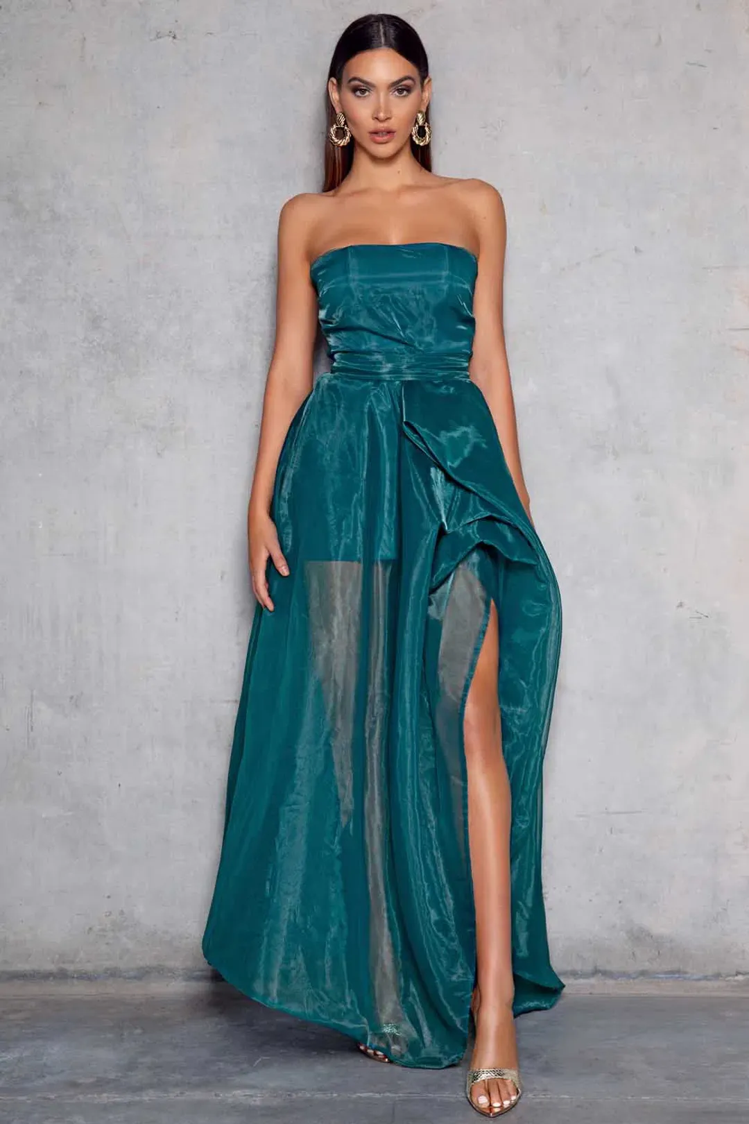 Elle Zeitoune Hazel Gown Emerald Green Size 12 for rent on The Volte - main image
