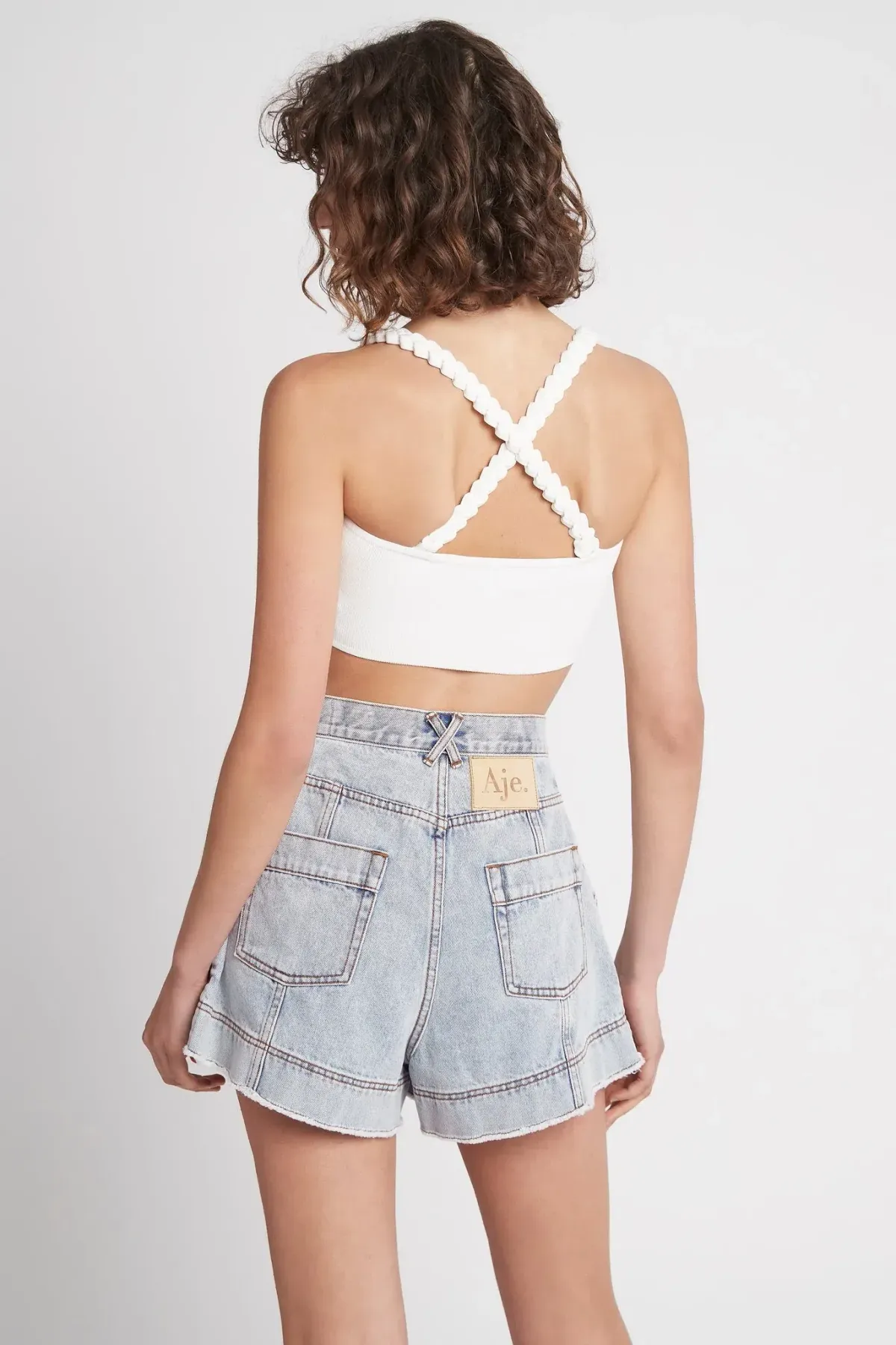 Aje Livadi Braided Knit Top White Size S - Image 2