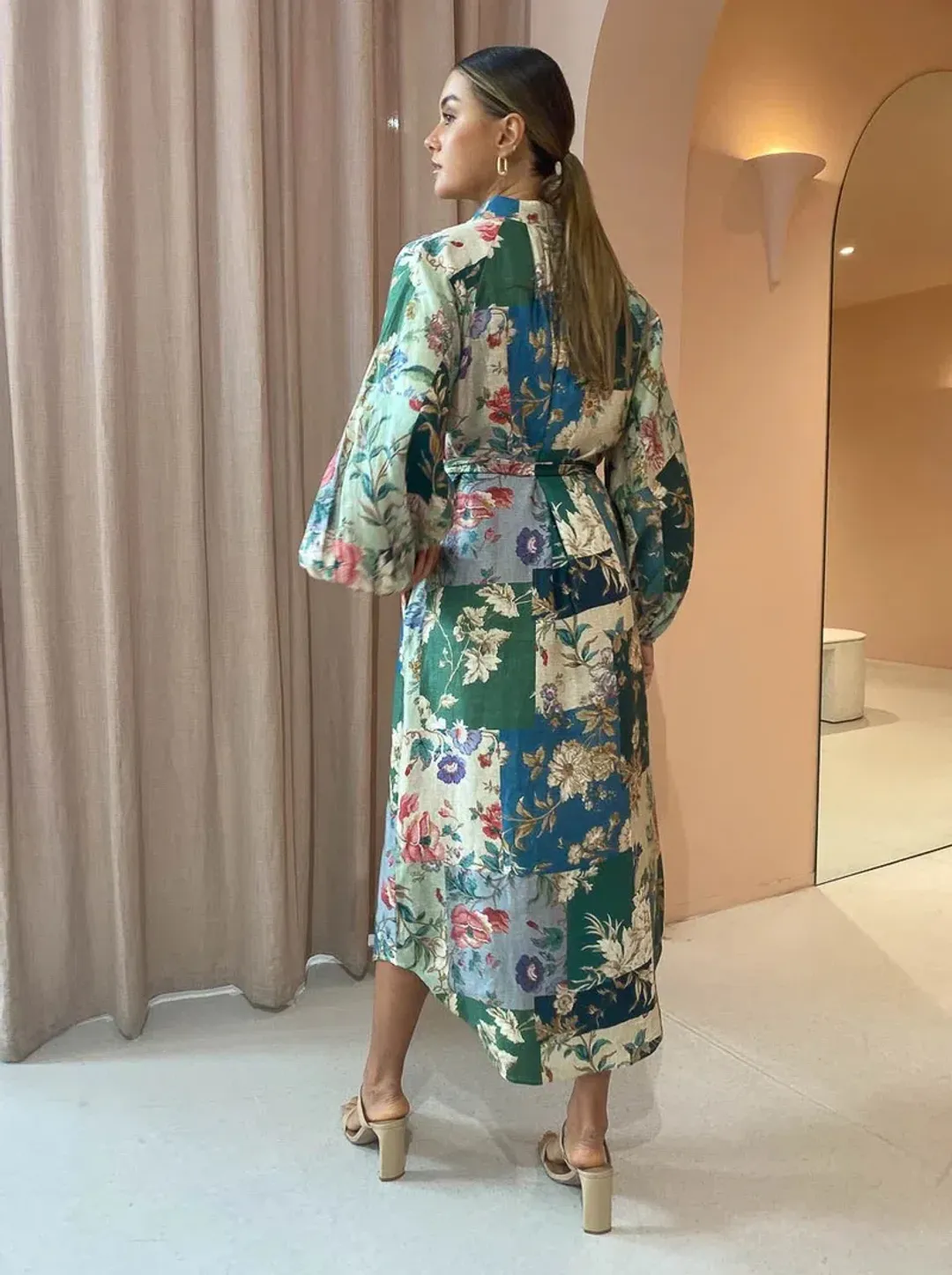 Alemais Loretta Patchwork Shirtdress Print Size 8 for rent on The Volte - main image