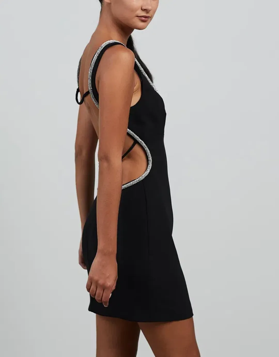 Nicola Finetti Short Rhinestone Dress Black Size 6 for rent on The Volte - main image