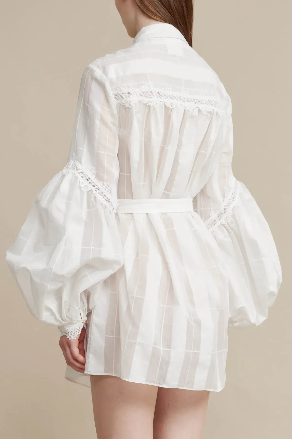 Acler The Rusper Dress in Ivory Check Size 8 - Image 4