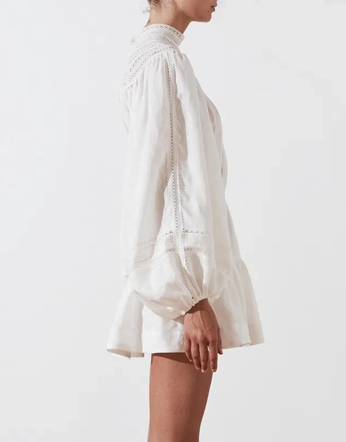 Shona Joy Lola High Neck Mini Dress White Size 8 - Image 2