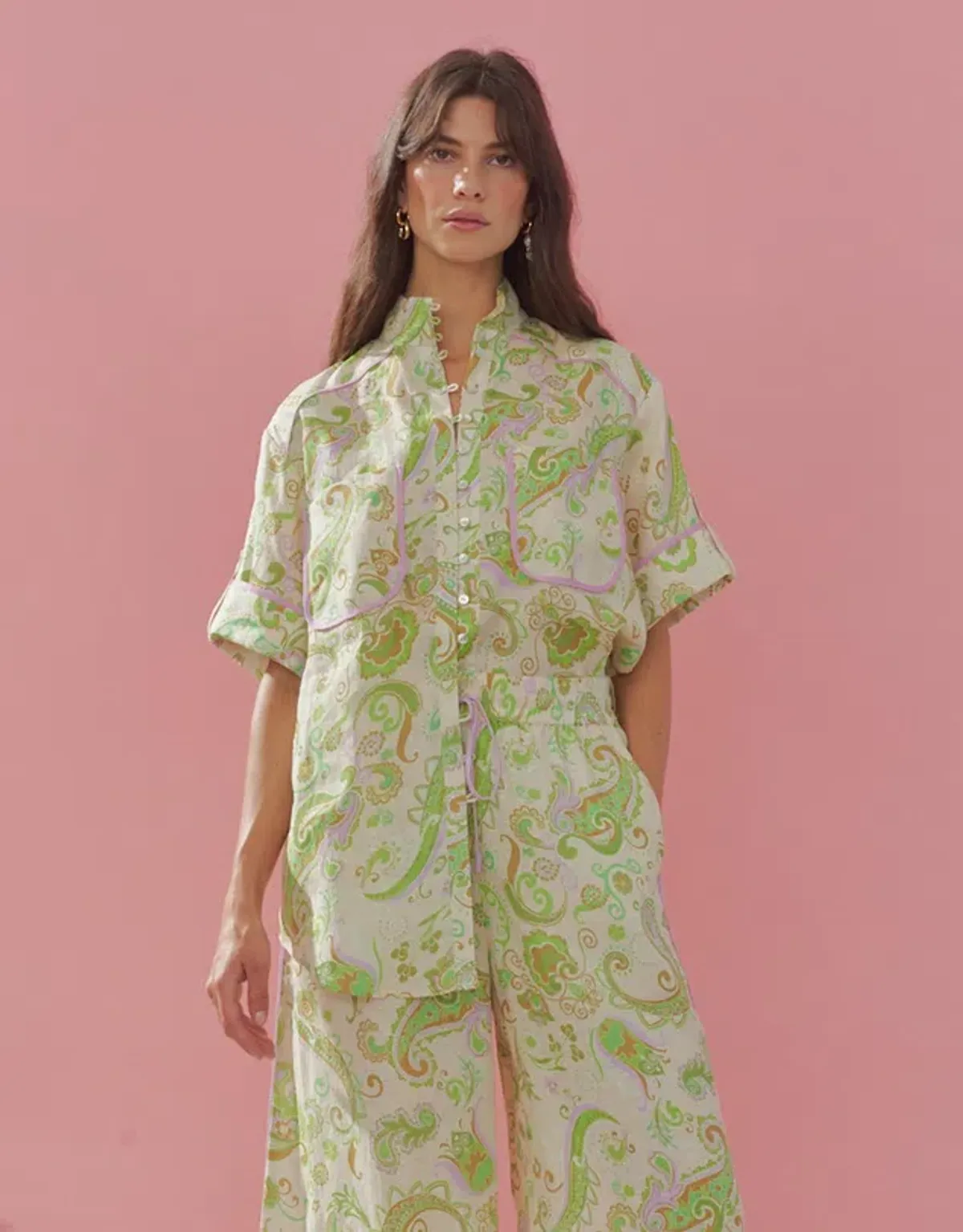 Alemais Marta Shirt in Mint Size 6 for rent on The Volte - main image