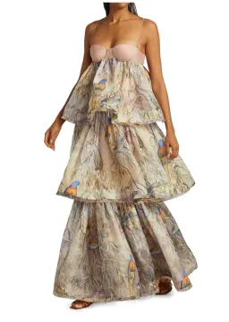 Zimmermann Candescent Parakeets Gown Print Size 2 for rent on The Volte - image 3