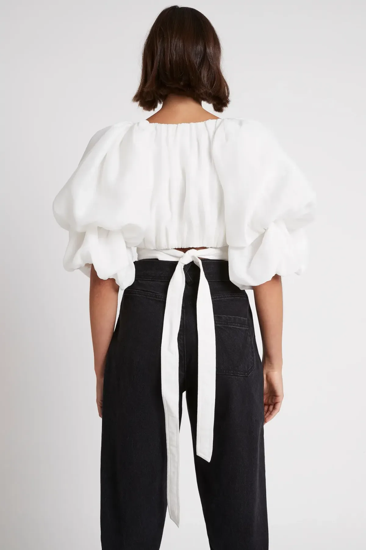 Aje Impression Cropped Tie Top White Size 8 - Image 4