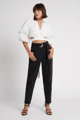 Aje Impression Cropped Tie Top White Size 8 for rent on The Volte - image 1