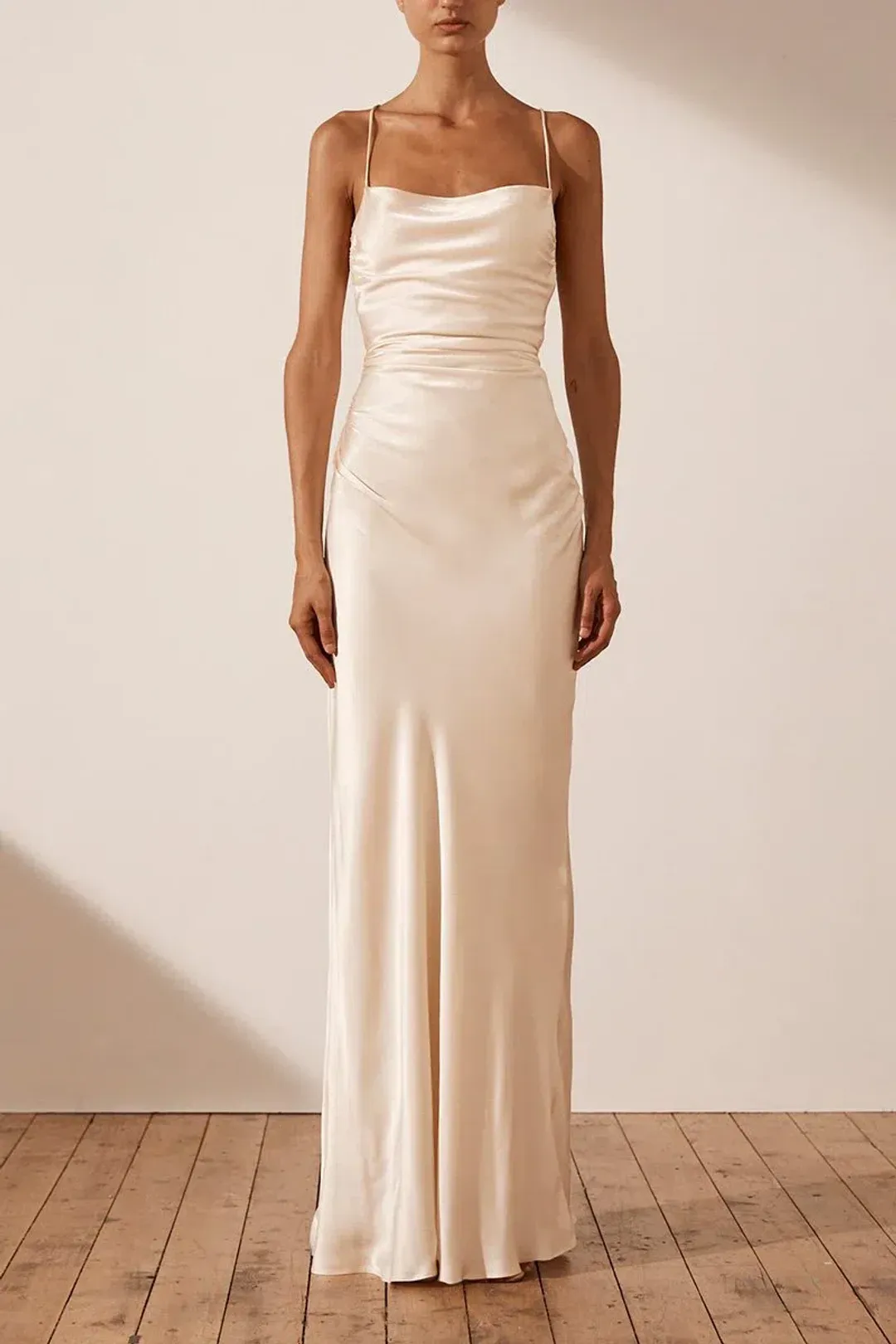 Shona Joy La Lune Lace Back Maxi Dress Cream Size 6 for rent on The Volte - main image