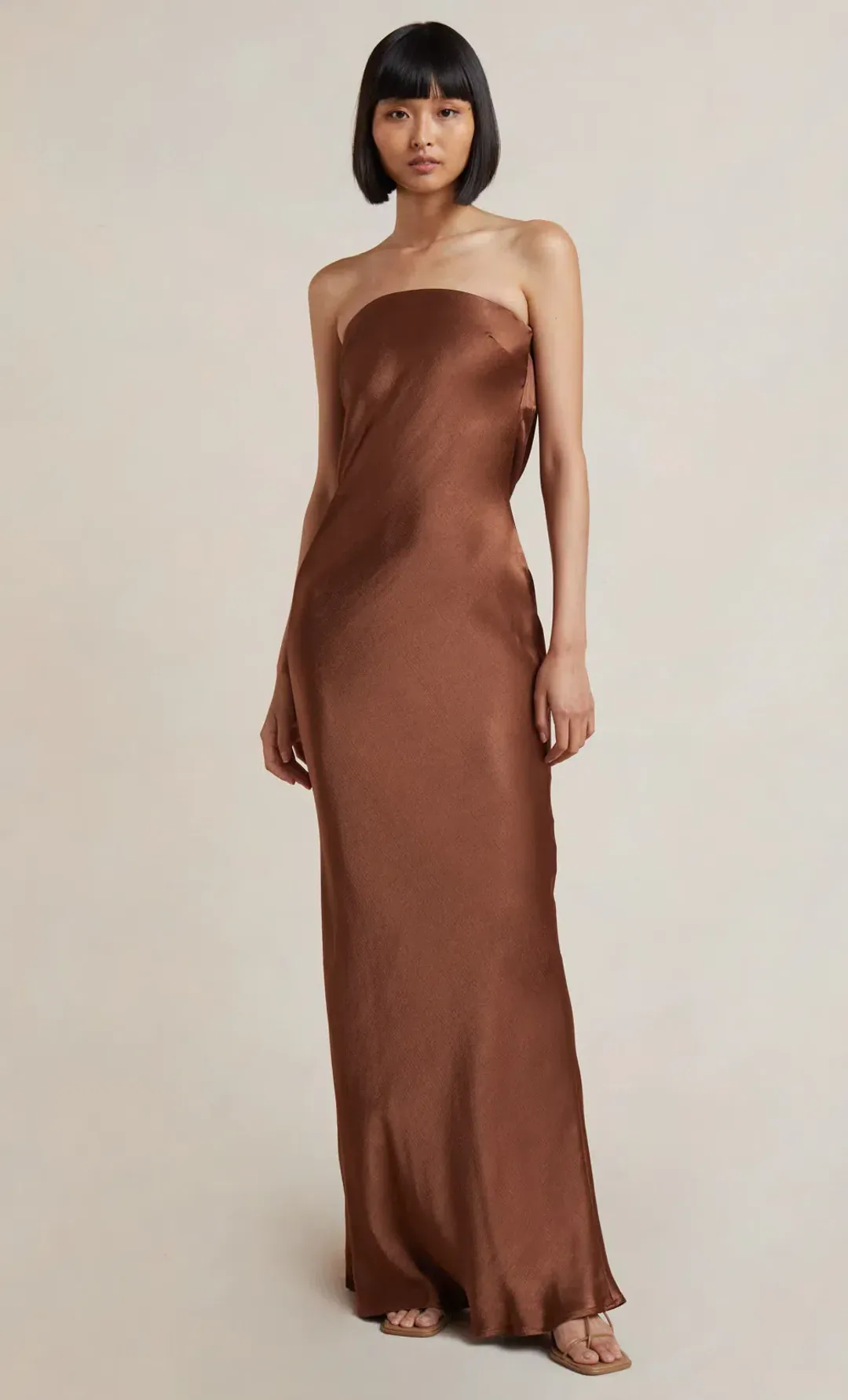Bec & Bridge Moon Dance Strapless Dress in Chocolate Size 10 for rent on The Volte - main image