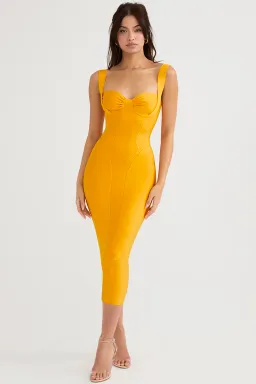 House Of CB Charlene Bandage Midi Dress Tangerine Size XS / Au 6 for rent on The Volte - image 1