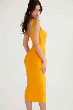 House Of CB Charlene Bandage Midi Dress Tangerine Size XS / Au 6 for rent on The Volte - image 2