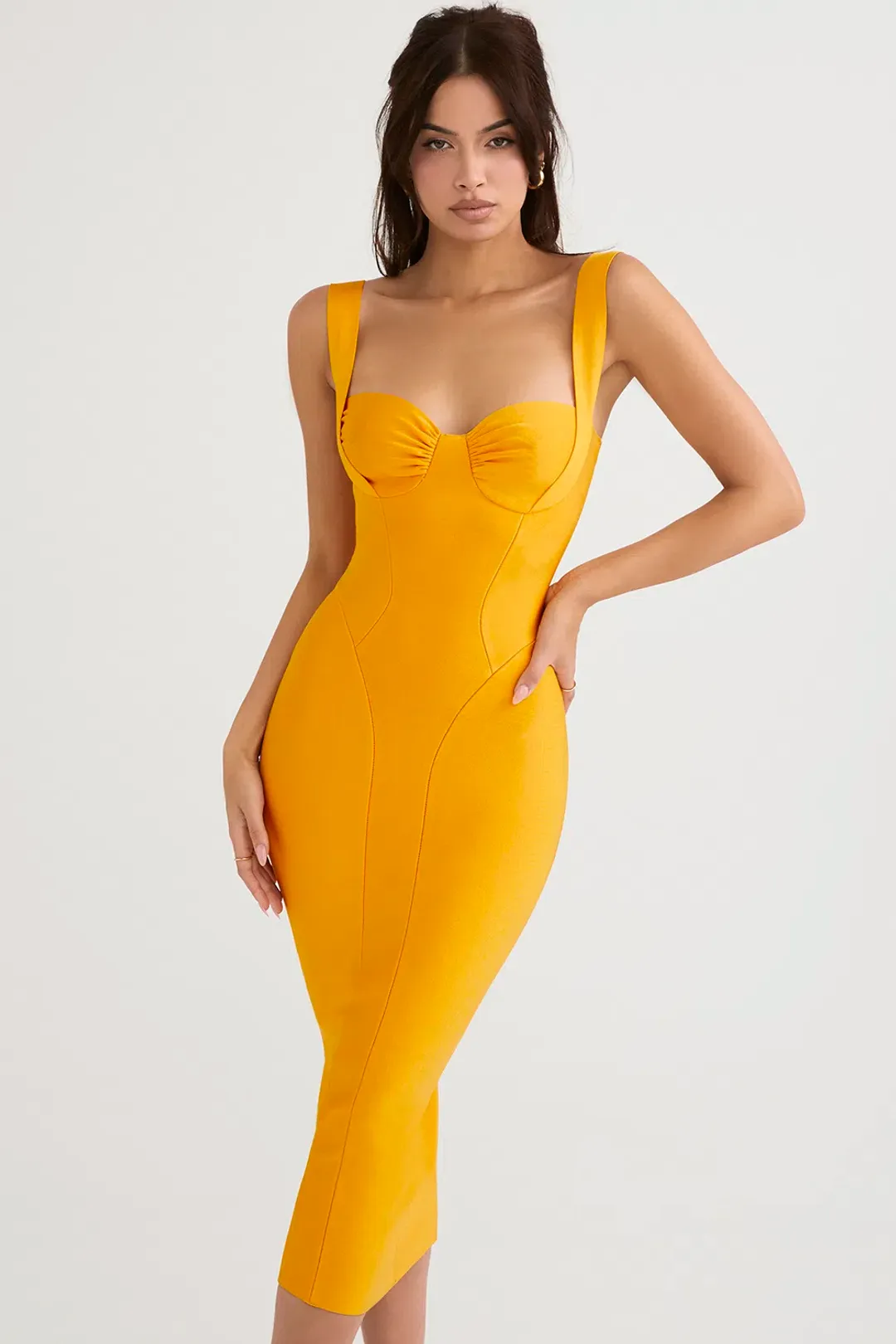 House Of CB Charlene Bandage Midi Dress Tangerine Size XS / Au 6 for rent on The Volte - main image