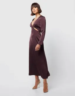 Mossman The Colossal Midi Dress Dark Cherry Size 6 for rent on The Volte - image 4