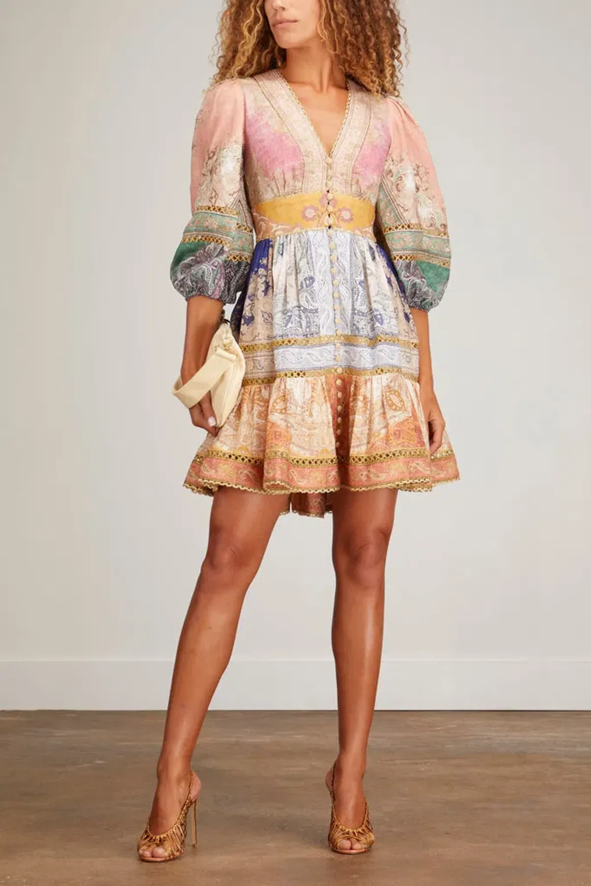 Zimmermann Anneke Lantern Mini Dress Print AU12 - Image 4