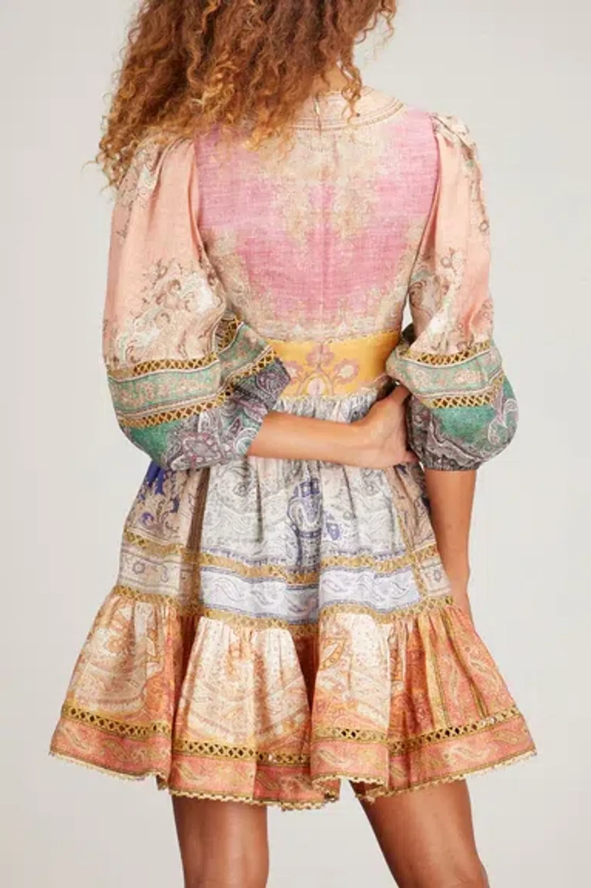 Zimmermann Anneke Lantern Mini Dress Print AU12 - Image 6